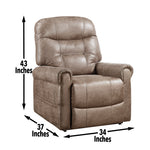 Steve Silver Furniture - Ottawa Lift Chair w/ Heat and Massage - Light Brown - Steel|Fabric - Chairs - Additional View 1