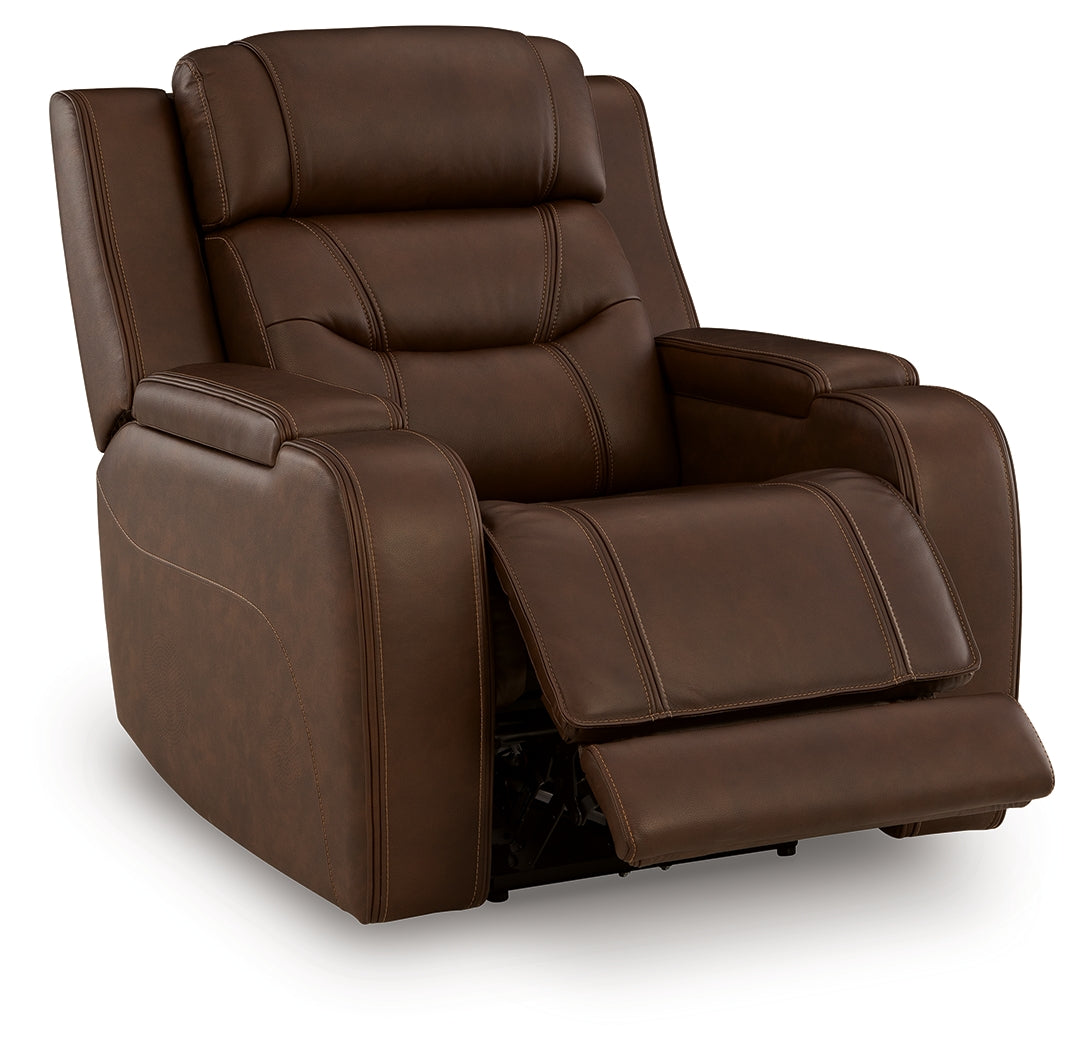 Ashley Furniture - DREAMER POWER RECLINER W/AUDIO - Dark Brown Leather Match - Recliners - Additional View 2