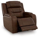 Ashley Furniture - DREAMER POWER RECLINER W/AUDIO - Dark Brown Leather Match - Recliners - Additional View 2