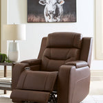 Ashley Furniture - DREAMER POWER RECLINER W/AUDIO - Dark Brown Leather Match - Recliners - Additional View 5