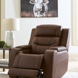 Ashley Furniture - DREAMER POWER RECLINER W/AUDIO - Dark Brown Leather Match - Recliners - Additional View 5