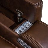 Ashley Furniture - DREAMER POWER RECLINER W/AUDIO - Dark Brown Leather Match - Recliners - Additional View 7