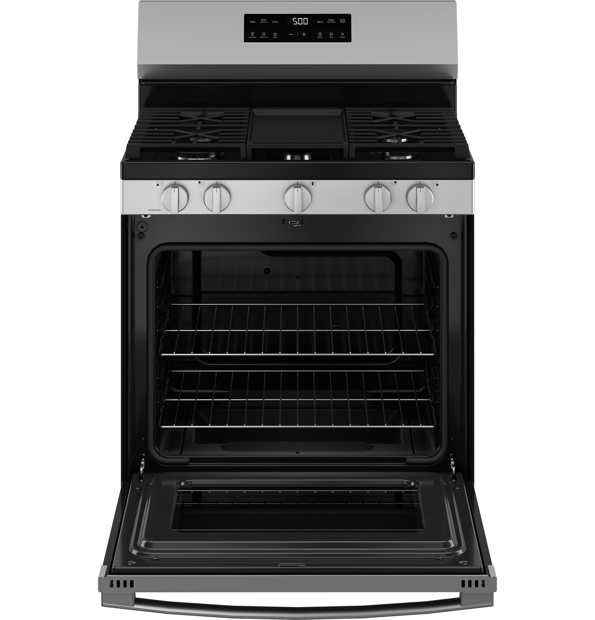 GE STAINLESS 30" FREE STANDING GAS RANGE - Pearl Silver|Black - Ranges - Additional View 2
