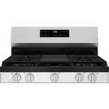 GE STAINLESS 30" FREE STANDING GAS RANGE - Pearl Silver|Black - Ranges - Additional View 4