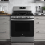 GE STAINLESS 30" FREE STANDING GAS RANGE - Pearl Silver|Black - Ranges - Additional View 5