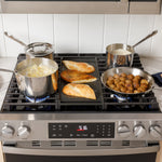 GE STAINLESS 30" FREE STANDING GAS RANGE - Pearl Silver|Black - Ranges - Additional View 8