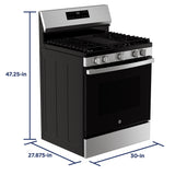 GE STAINLESS 30" FREE STANDING GAS RANGE - Pearl Silver|Black - Ranges - Additional View 21