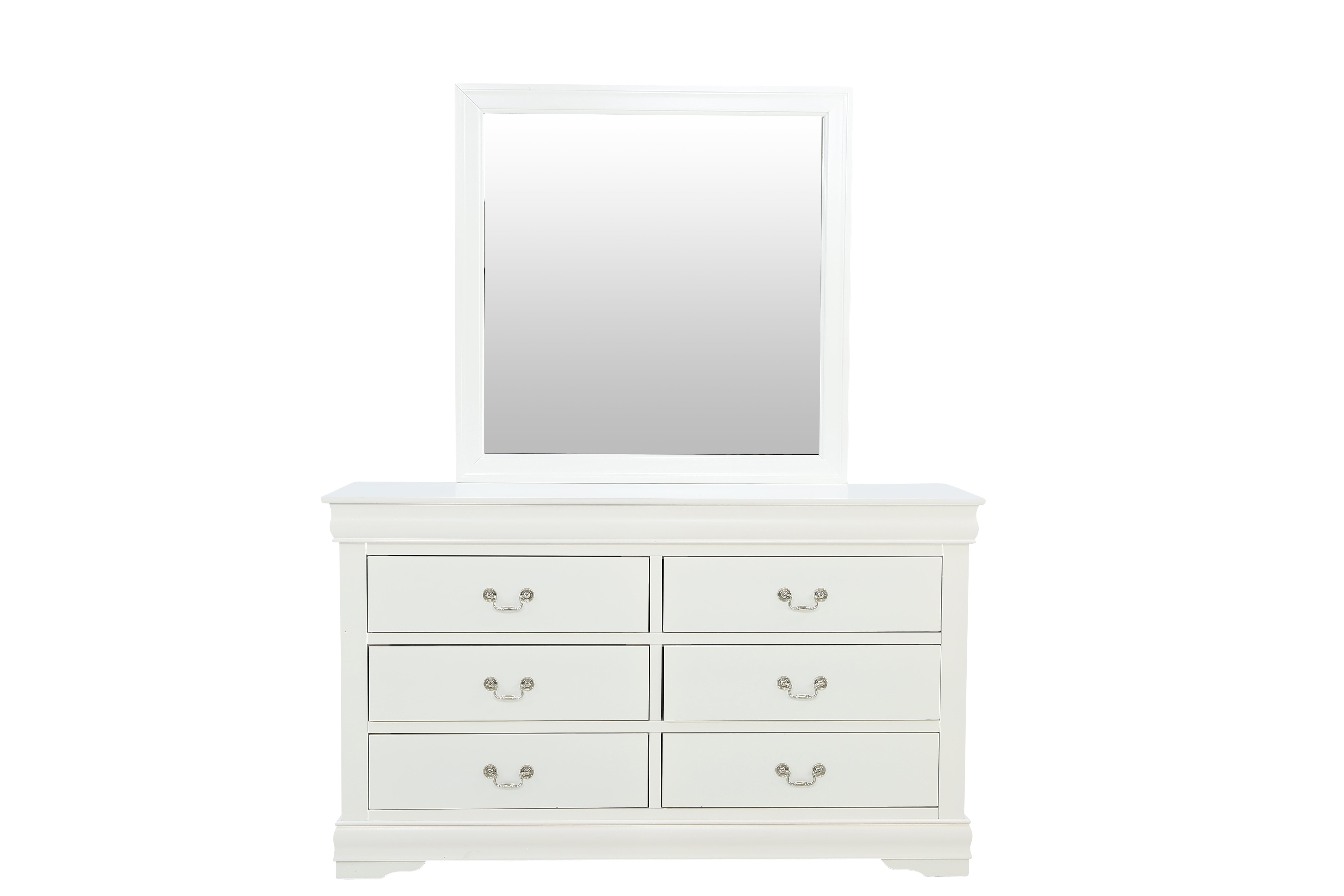 Louis Philip Dresser and Mirror - White