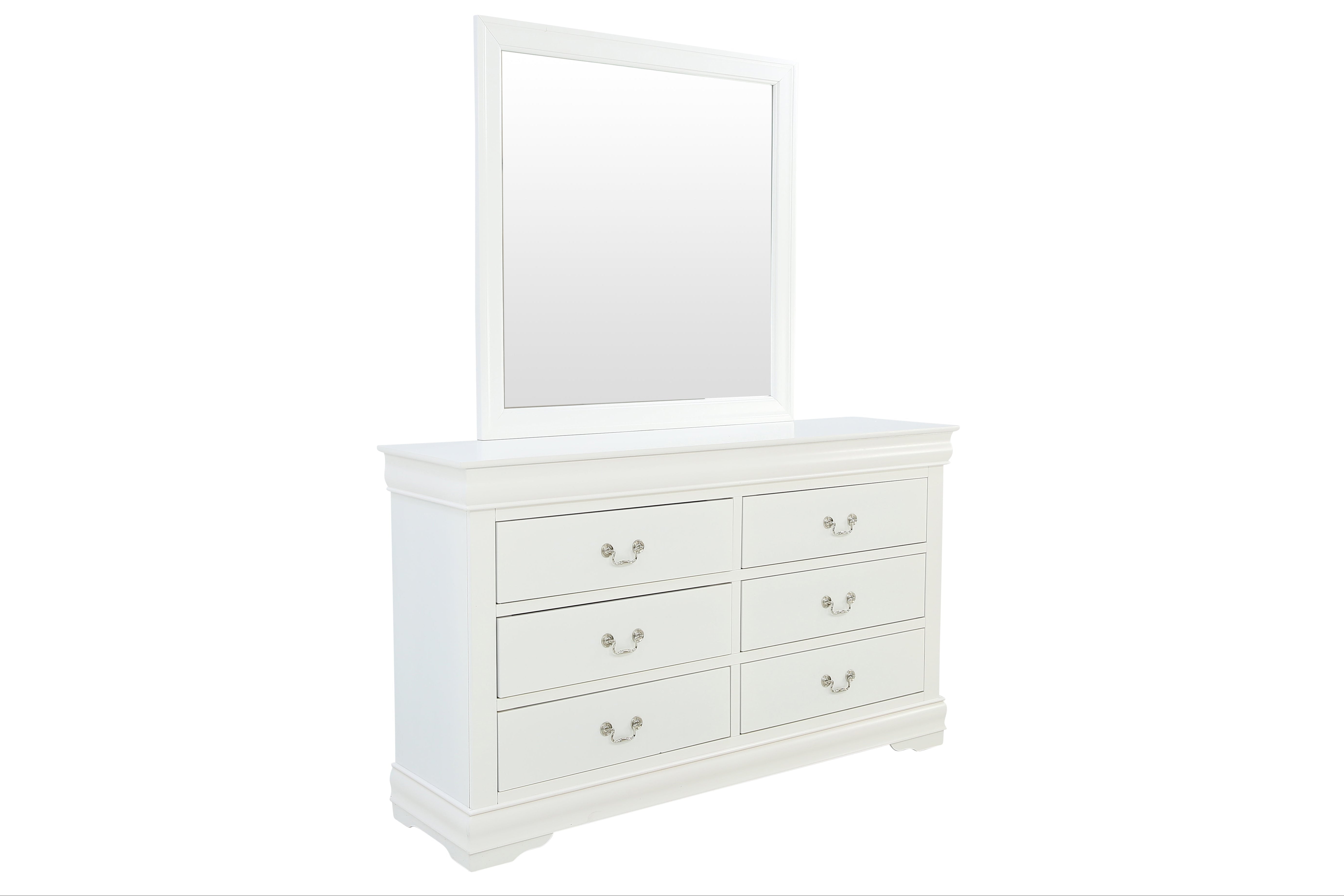 Louis Philip Dresser and Mirror - White - Additional View 1