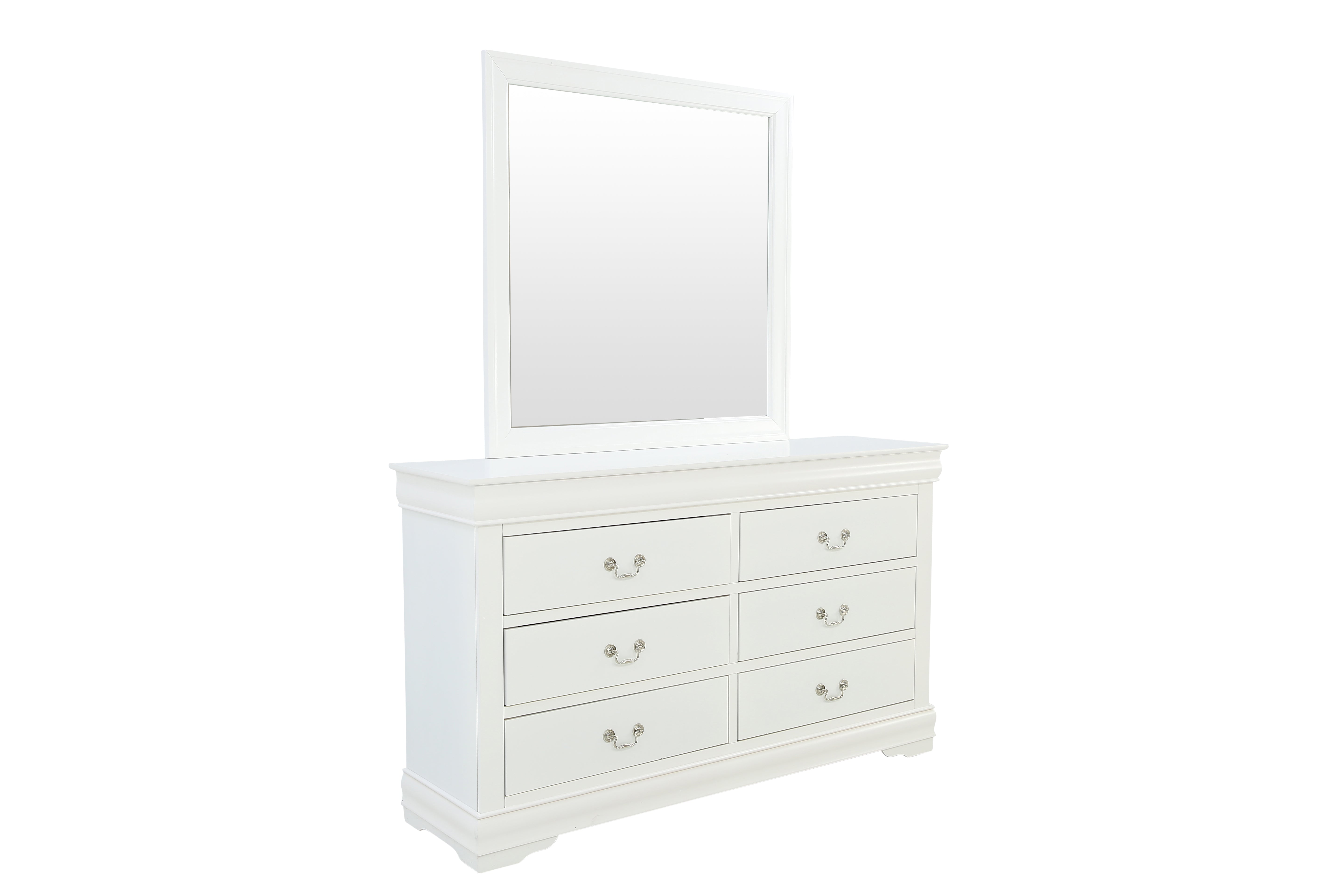 Louis Philip Dresser and Mirror - White - Additional View 1