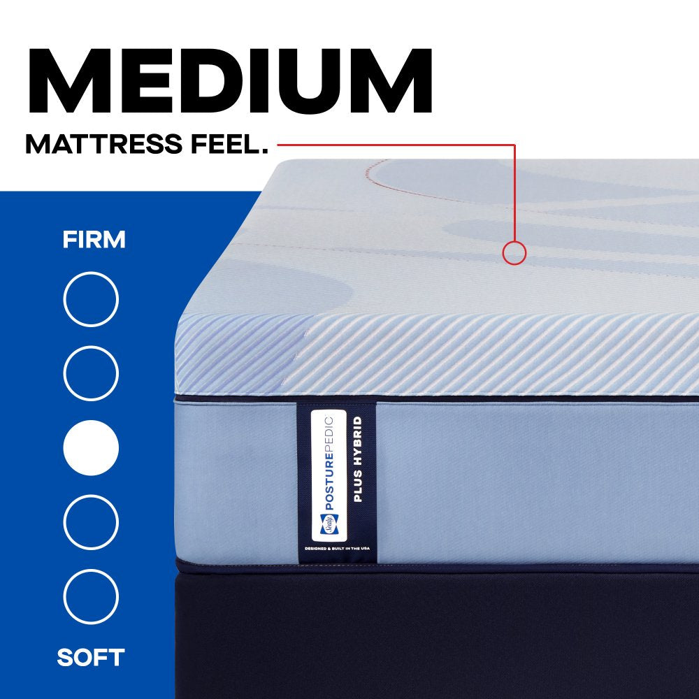 Tempur Sealy - PATERSON II HYBRID MEDIUM TWIN XL MATTRESS - Light Blue|Blue Fabric - Mattresses - Additional View 2