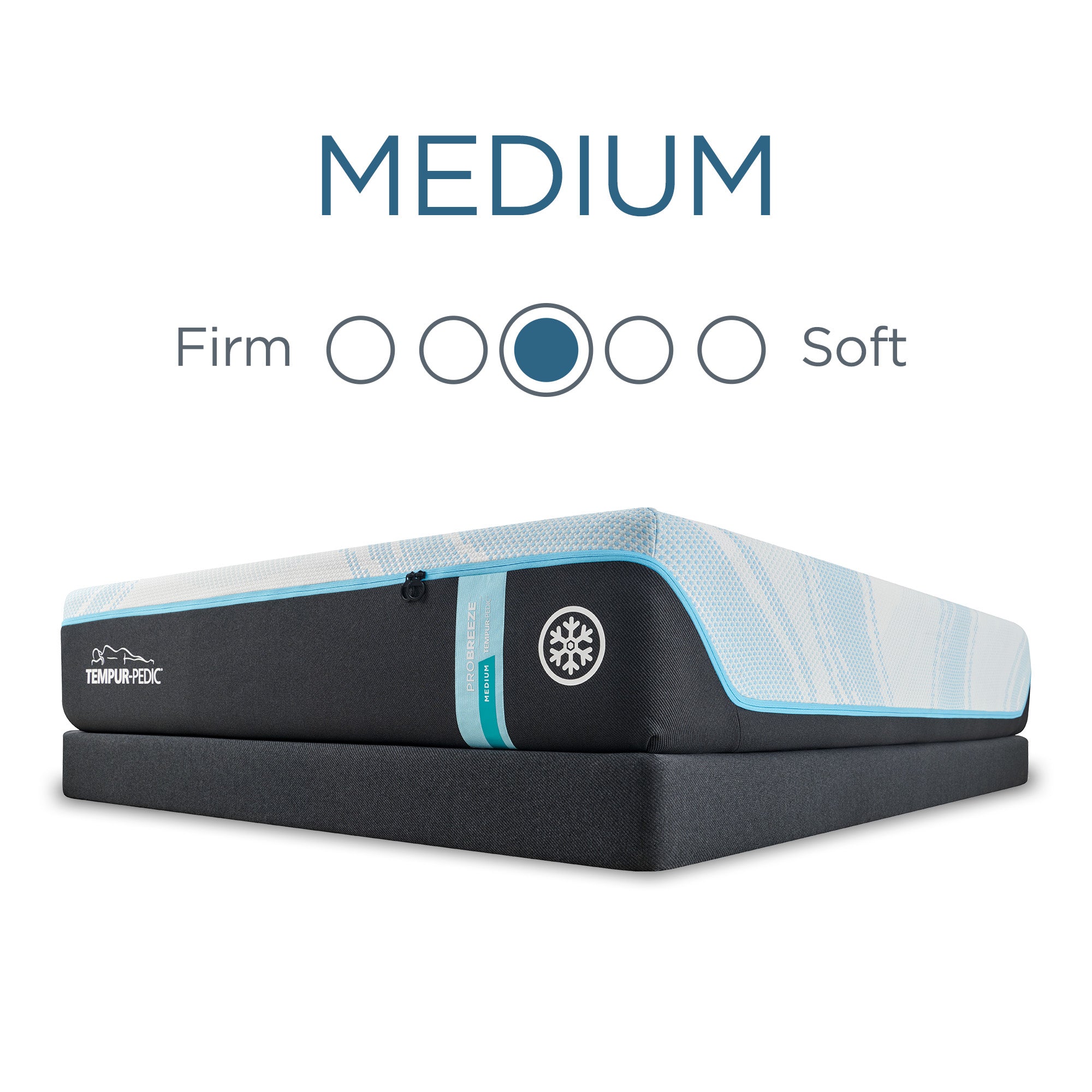 Tempur Sealy - PRO BREEZE 2.0 MEDIUM KING MATTRESS - Black|White Fabric - Mattresses