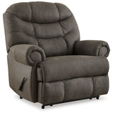 Ashley Furniture - Camera Time Recliner - Dark Gray Faux Leather - Recliners