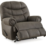 Ashley Furniture - Camera Time Recliner - Dark Gray Faux Leather - Recliners - Additional View 2