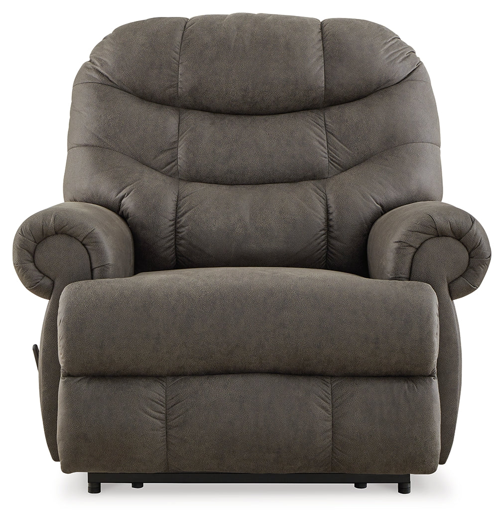 Ashley Furniture - Camera Time Recliner - Dark Gray Faux Leather - Recliners - Additional View 3