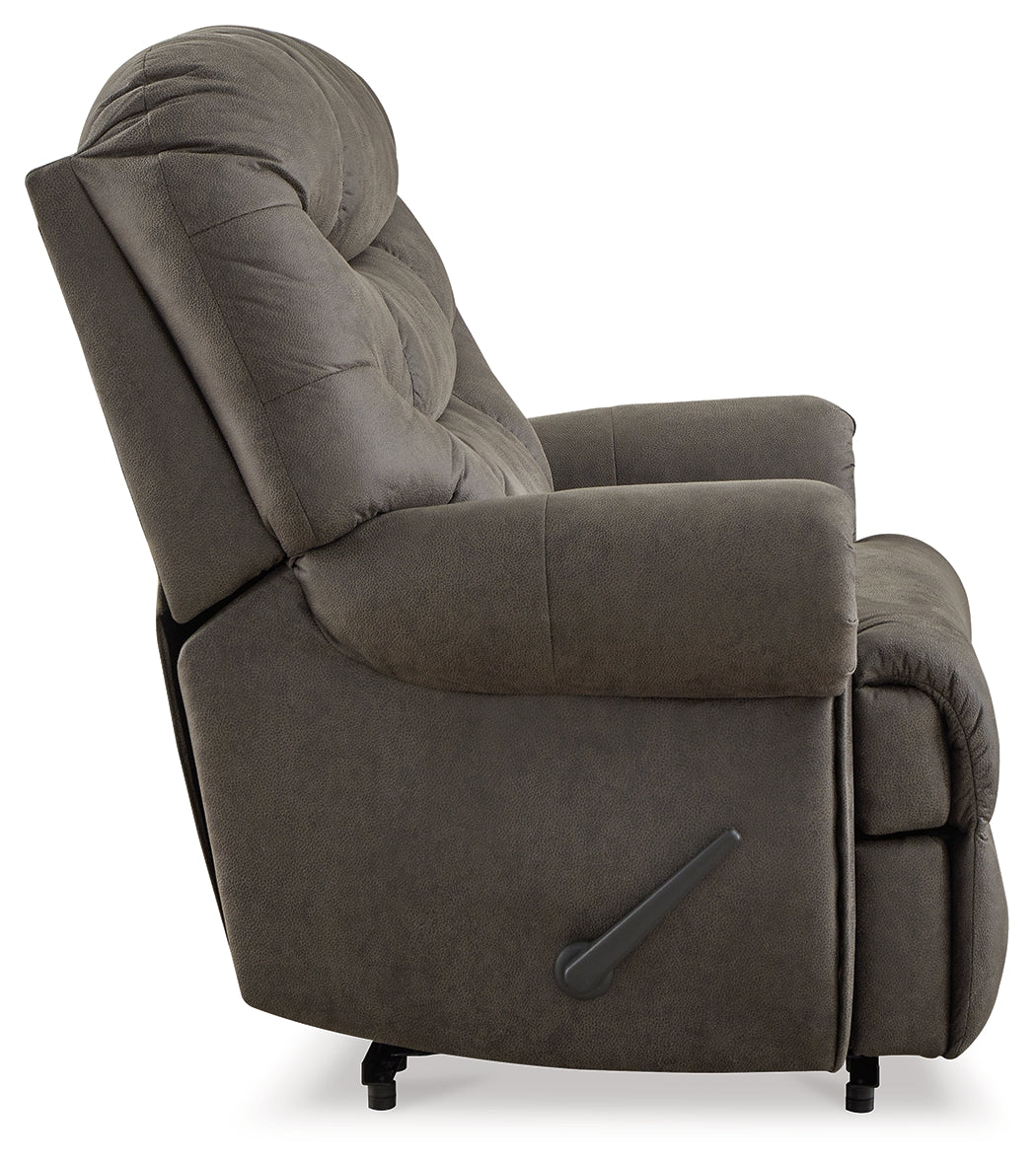 Ashley Furniture - Camera Time Recliner - Dark Gray Faux Leather - Recliners - Additional View 4