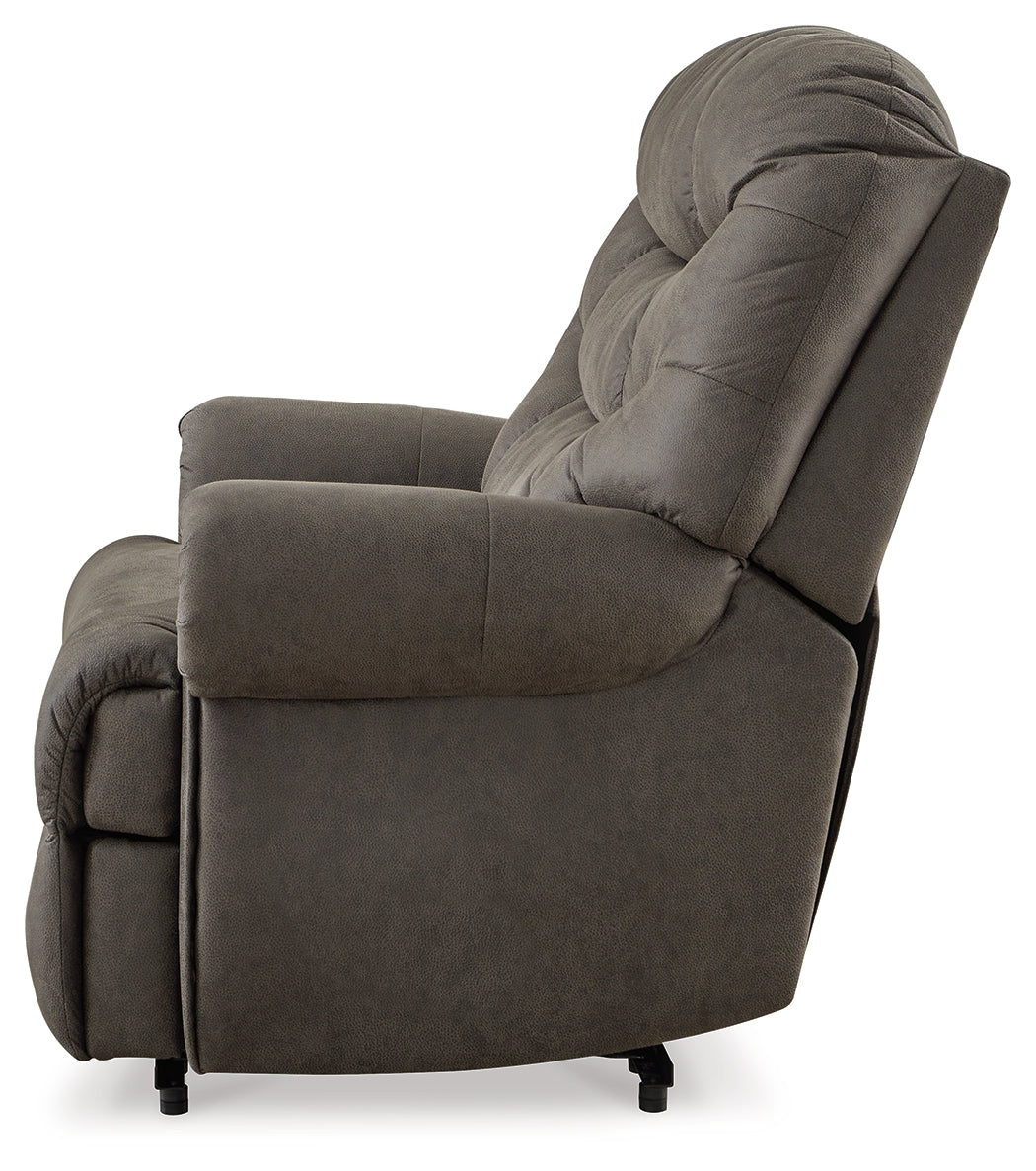 Ashley Furniture - Camera Time Recliner - Dark Gray Faux Leather - Recliners - Additional View 6