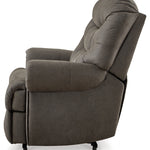Ashley Furniture - Camera Time Recliner - Dark Gray Faux Leather - Recliners - Additional View 6