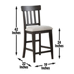 Steve Silver Furniture - Napa Counter Chair - Dark - Dark Brown|White Wood|Fabric - Chairs - Additional View 1