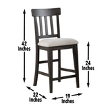 Steve Silver Furniture - Napa Counter Chair - Dark - Dark Brown|White Wood|Fabric - Chairs - Additional View 1