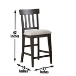 Steve Silver Furniture - Napa Counter Chair - Dark - Dark Brown|White Wood|Fabric - Chairs - Additional View 2
