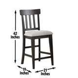 Steve Silver Furniture - Napa Counter Chair - Dark - Dark Brown|White Wood|Fabric - Chairs - Additional View 2