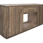 International Furniture Direct - SANTA FE FIREPLACE CONSOLE WITH ELECTRIC FIREPLACE - Light Brown Wood - TV Stands