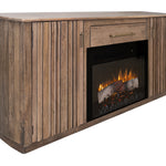International Furniture Direct - SANTA FE FIREPLACE CONSOLE WITH ELECTRIC FIREPLACE - Light Brown Wood - TV Stands - Additional View 1