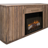 International Furniture Direct - SANTA FE FIREPLACE CONSOLE WITH ELECTRIC FIREPLACE - Light Brown Wood - TV Stands - Additional View 1