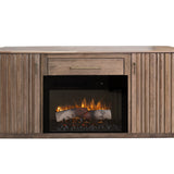 International Furniture Direct - SANTA FE FIREPLACE CONSOLE WITH ELECTRIC FIREPLACE - Light Brown Wood - TV Stands - Additional View 2