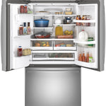 GE STAINLESS STEEL FINGERPRINT RESISTANT 27.7CU FRENCH DOOR REFRIGERATOR - Pearl Silver - Refrigerators - Additional View 1