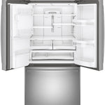 GE STAINLESS STEEL FINGERPRINT RESISTANT 27.7CU FRENCH DOOR REFRIGERATOR - Pearl Silver - Refrigerators - Additional View 4