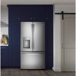 GE STAINLESS STEEL FINGERPRINT RESISTANT 27.7CU FRENCH DOOR REFRIGERATOR - Pearl Silver - Refrigerators - Additional View 7
