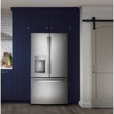 GE STAINLESS STEEL FINGERPRINT RESISTANT 27.7CU FRENCH DOOR REFRIGERATOR - Pearl Silver - Refrigerators - Additional View 7