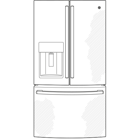 GE STAINLESS STEEL FINGERPRINT RESISTANT 27.7CU FRENCH DOOR REFRIGERATOR - Pearl Silver - Refrigerators - Additional View 11