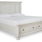 Ashley Furniture - Robbinsdale King Storage Bed - White - Wood - Beds