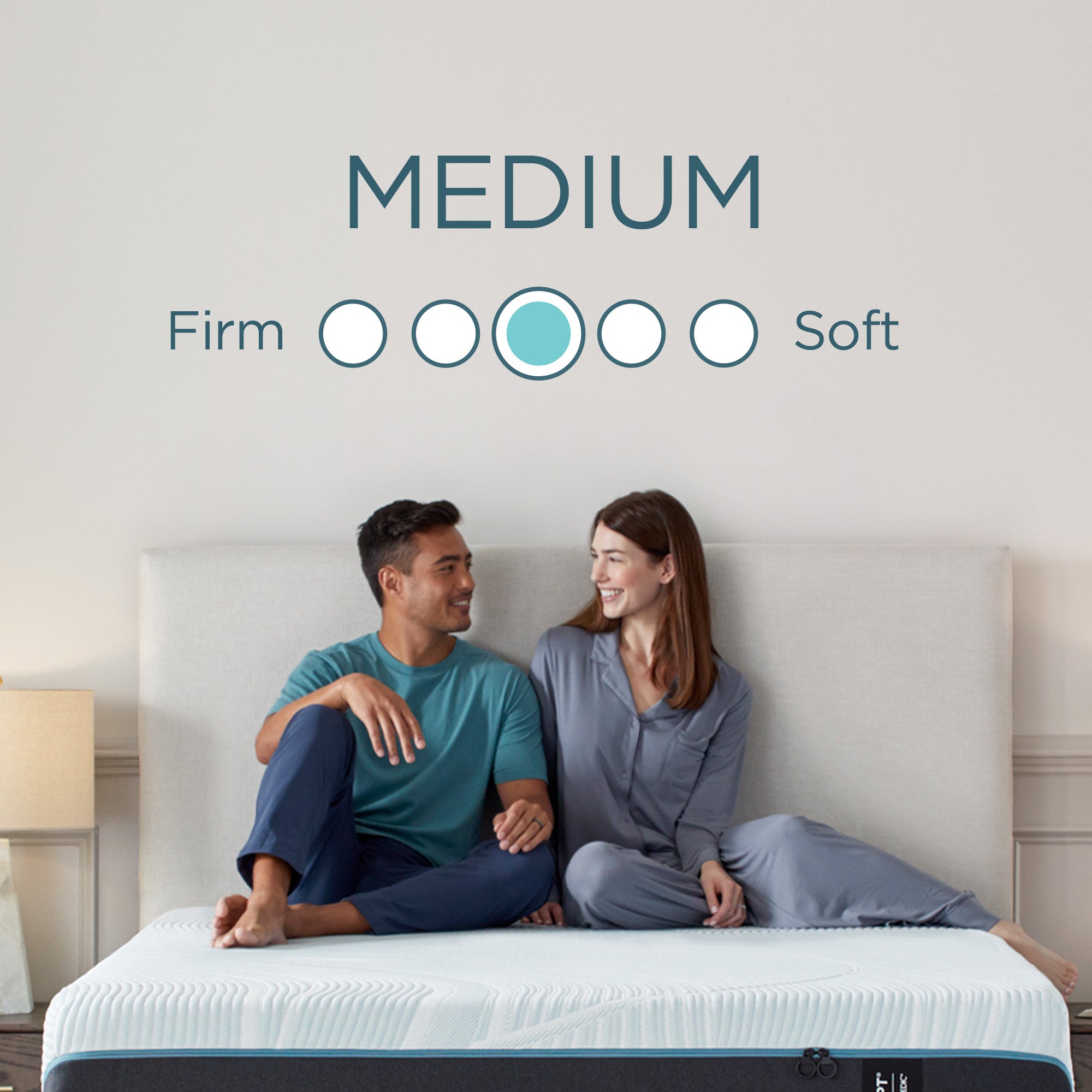 Tempur Sealy - Proadapt 2.0 Medium Queen Mattress - White|Black Fabric - Mattresses