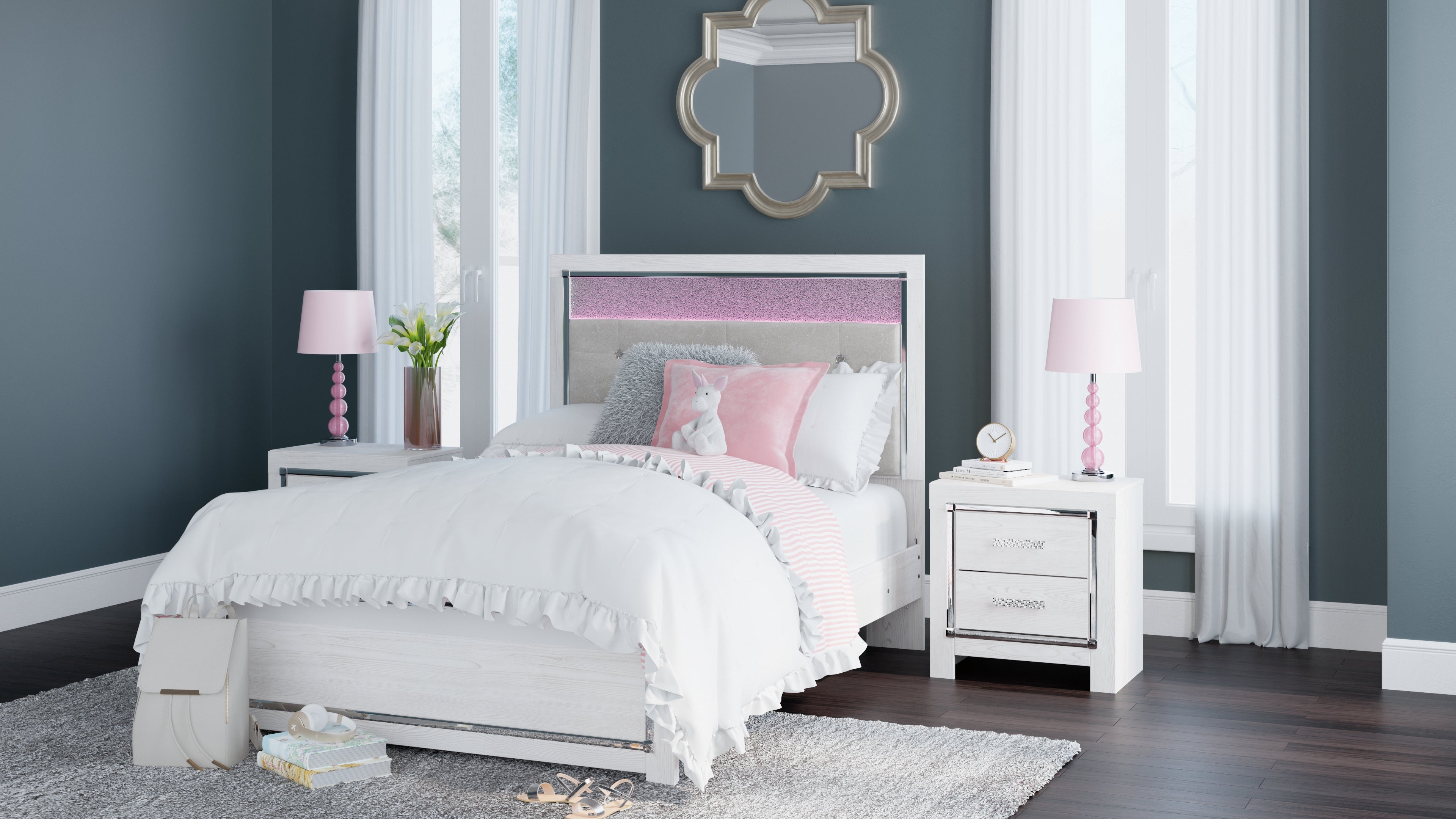 Ashley Furniture - Altyra Full Panel Bed - White Wood - Beds - Additional View 2