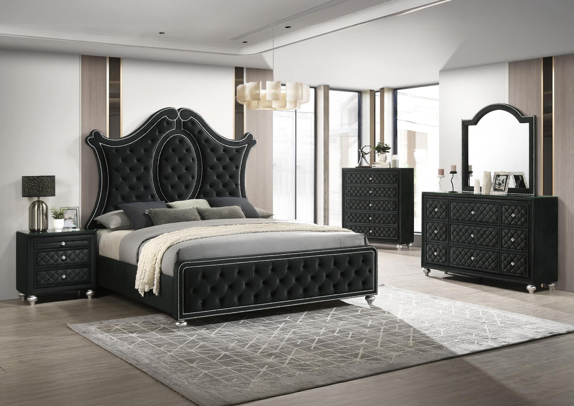 Cameo Queen Bed - Black - Additional View 1