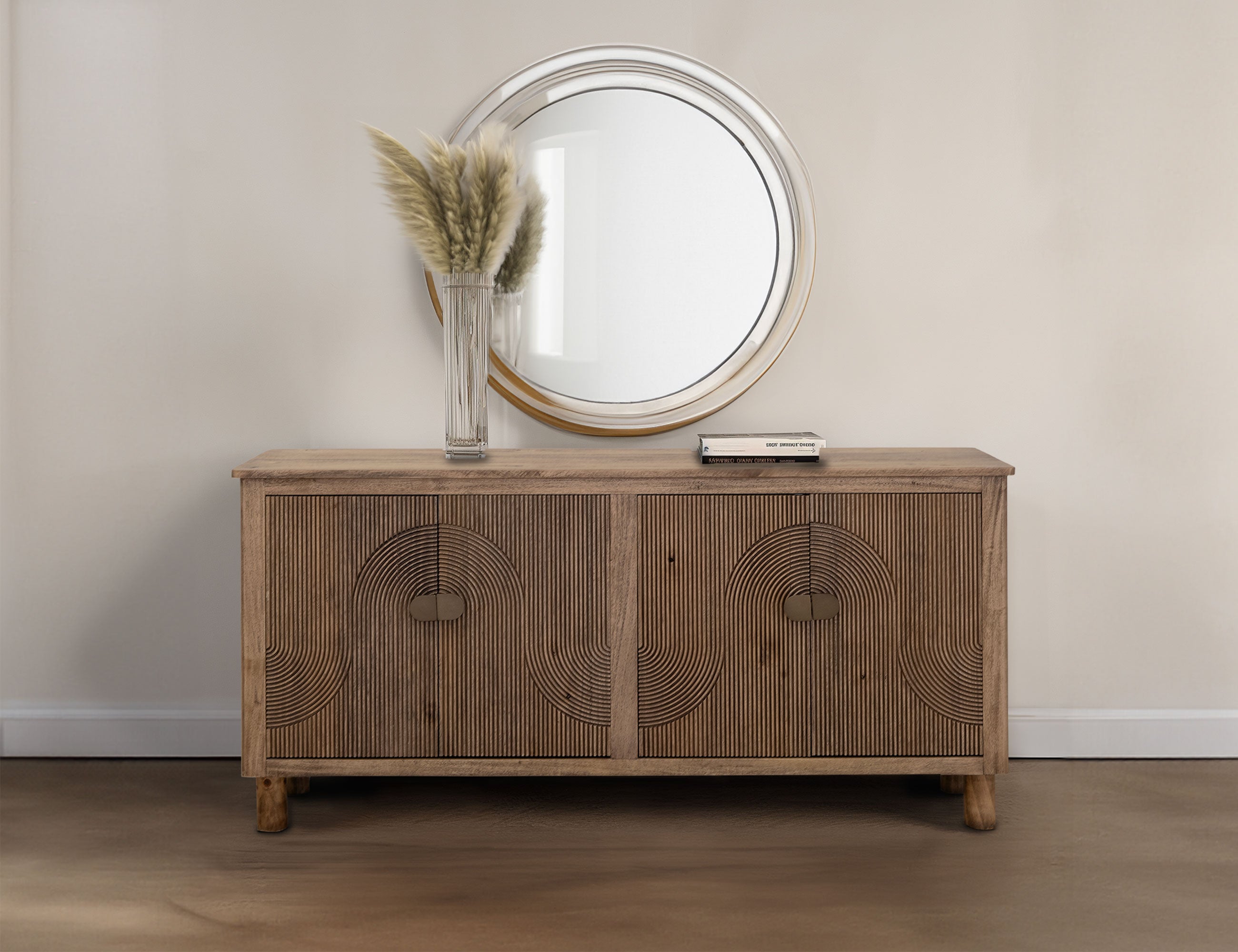 International Furniture Direct - SUNRIDGE CONSOLE - Dark Brown Wood - Tables - Additional View 3