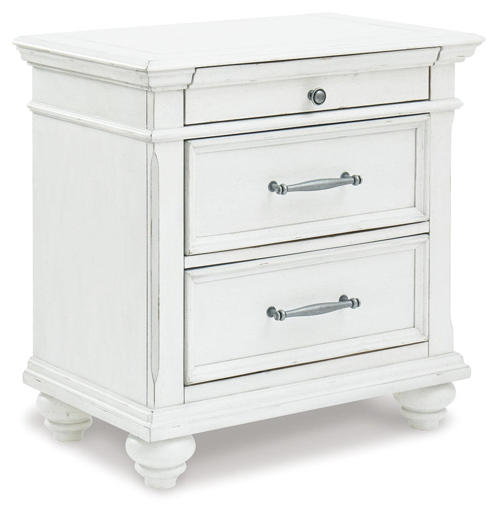 Ashley Furniture - KANWYN 3 DRAWER NIGHTSTAND - White Wood - Nightstands