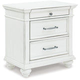 Ashley Furniture - KANWYN 3 DRAWER NIGHTSTAND - White Wood - Nightstands