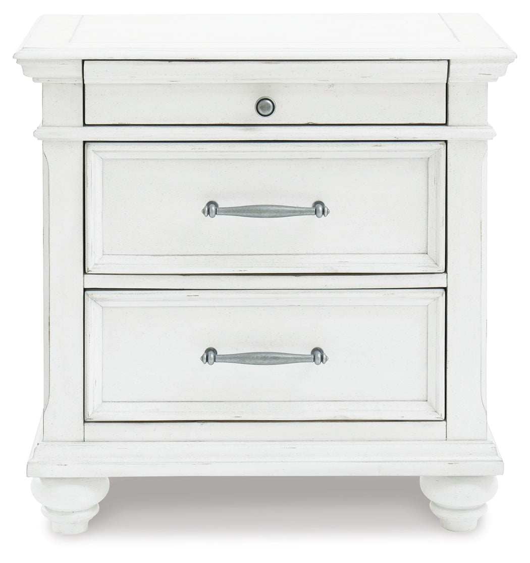 Ashley Furniture - KANWYN 3 DRAWER NIGHTSTAND - White Wood - Nightstands - Additional View 2
