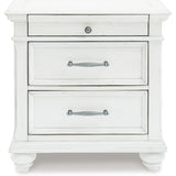 Ashley Furniture - KANWYN 3 DRAWER NIGHTSTAND - White Wood - Nightstands - Additional View 2