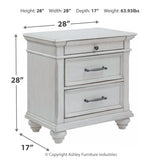 Ashley Furniture - KANWYN 3 DRAWER NIGHTSTAND - White Wood - Nightstands - Additional View 3