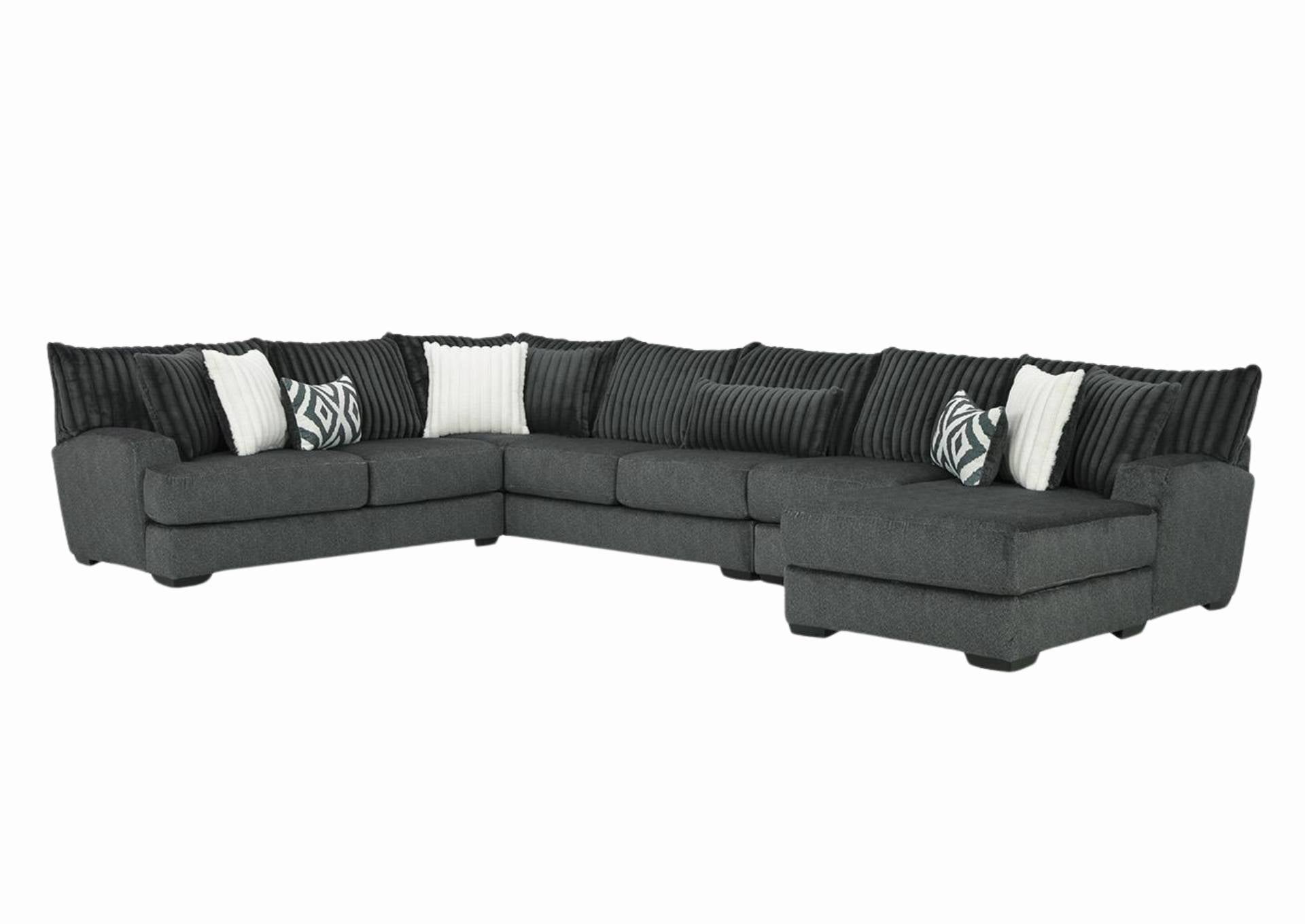 Mondo 4 Piece Sectional - Gunmetal