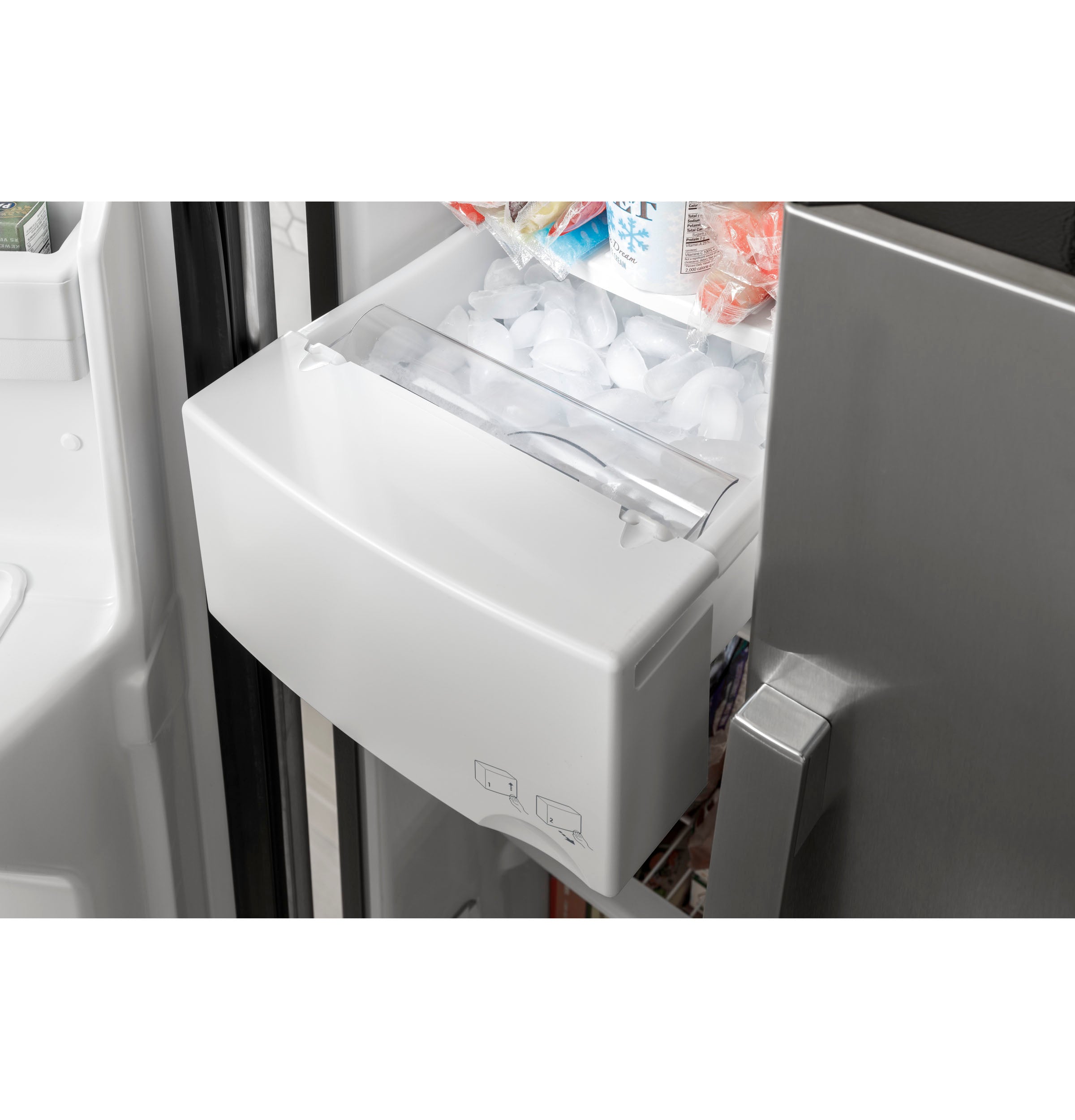 GE WHITE 25CU SIDE BY SIDE REFRIGERATOR - Refrigerators - Additional View 11