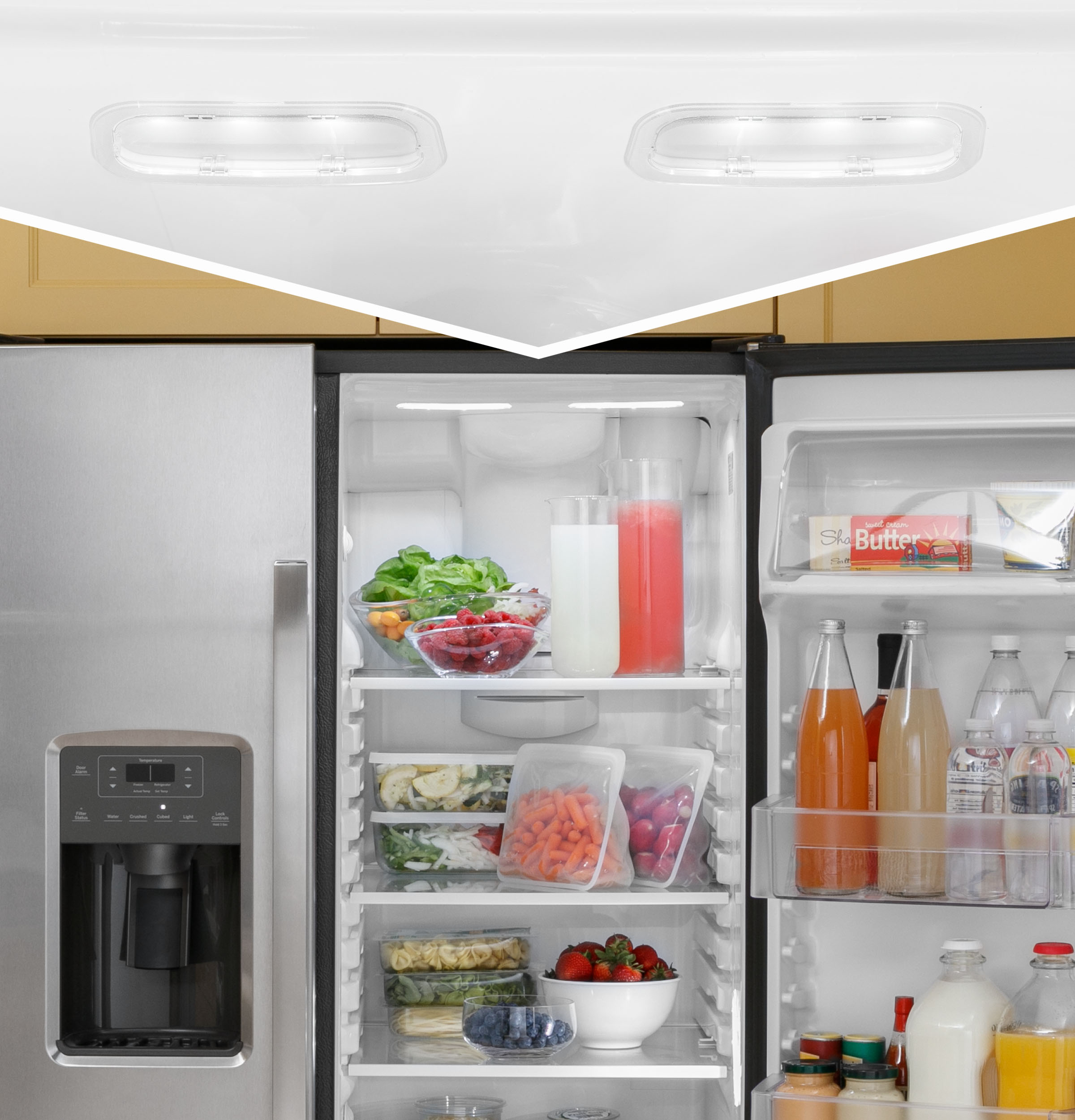 GE WHITE 25CU SIDE BY SIDE REFRIGERATOR - Refrigerators - Additional View 20