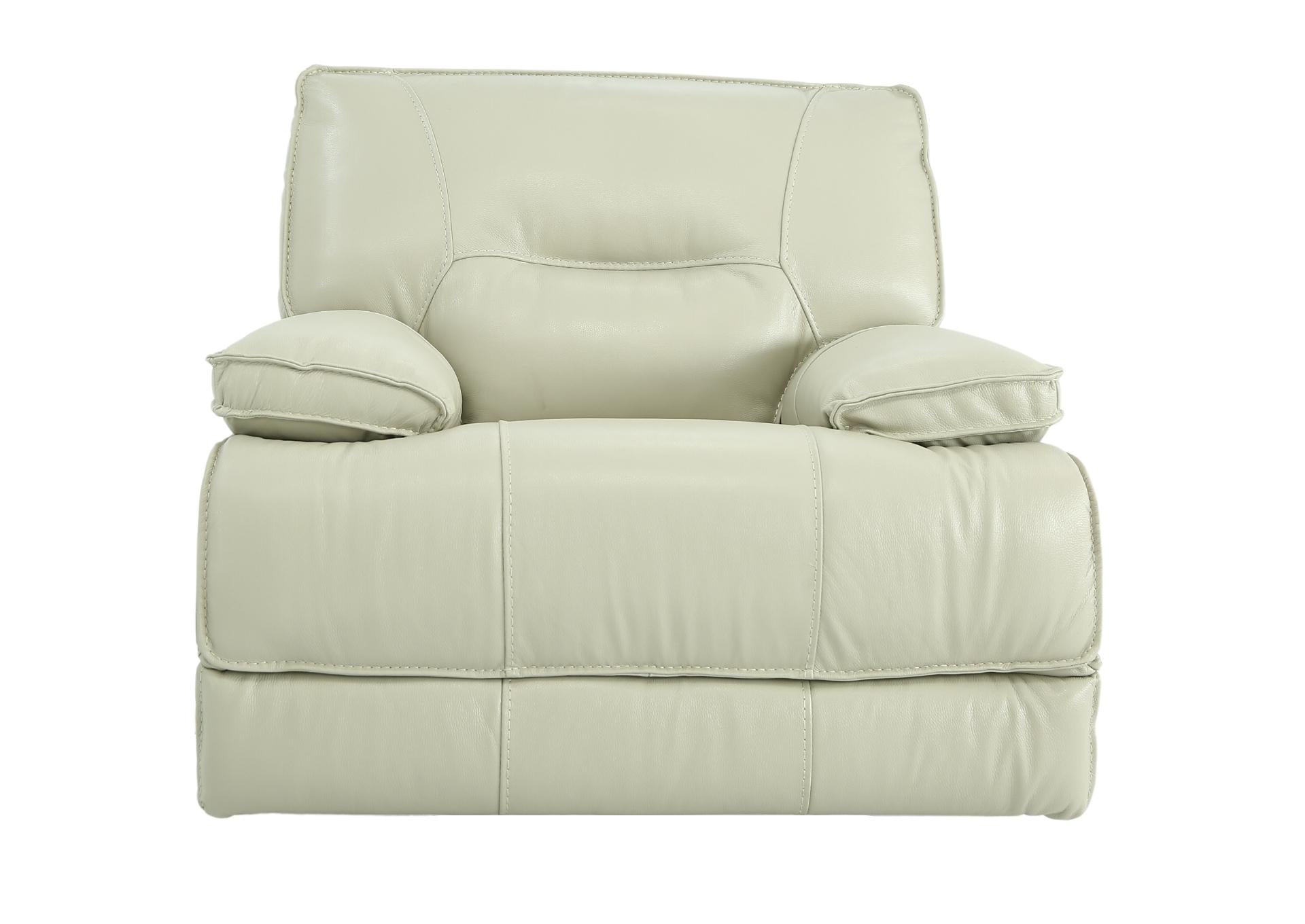 Hendrix Leather Power Recliner - Steel