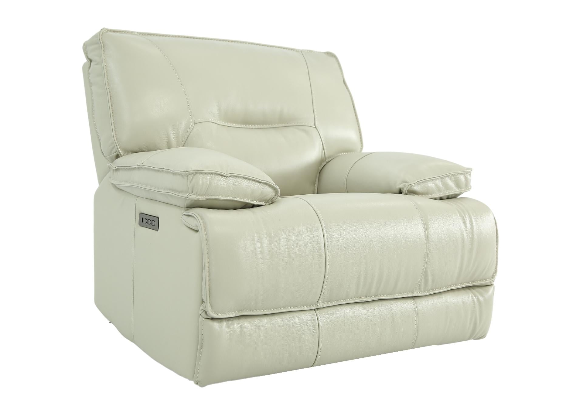 Hendrix Leather Power Recliner - Steel - Additional View 1